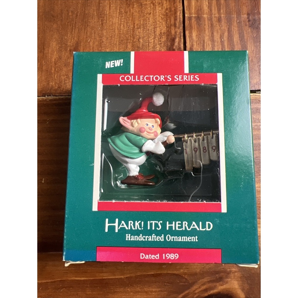 HALLMARK‎ HARK IT'S HERALD #1 SERIES 1989 CHRISTMAS KEEPSAKE ORNAMENTS ELF